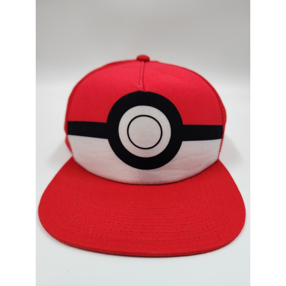 Pokemon Pokeball Snapback Hat Youth Red White Flat Brim Baseball Cap RN115665